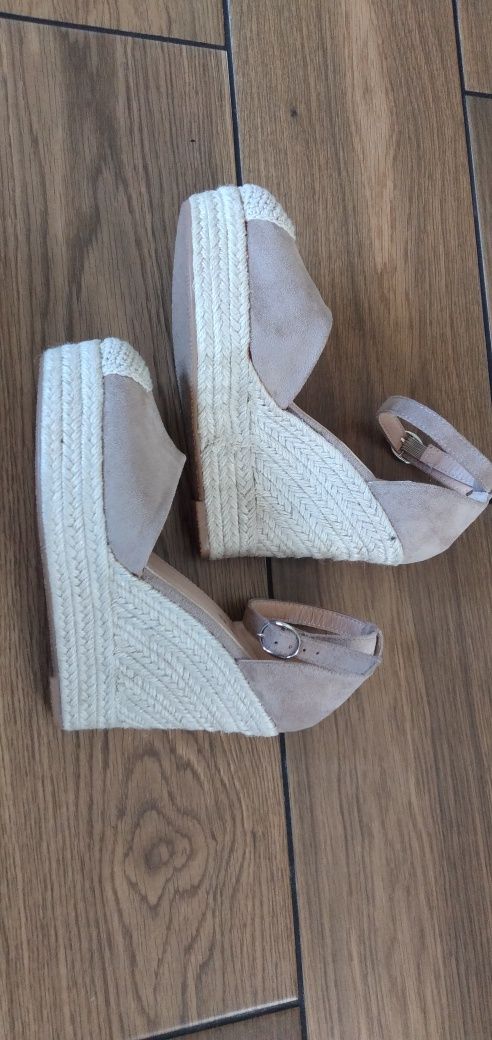 Espadryle beżowe 38/24-24,5 cm Nowe!