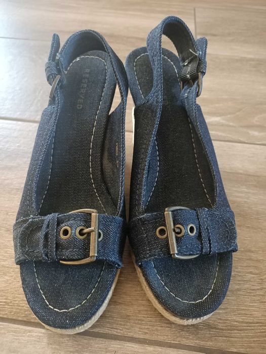 Buty espadryle sandały na koturnie jeansowe Reserved 39