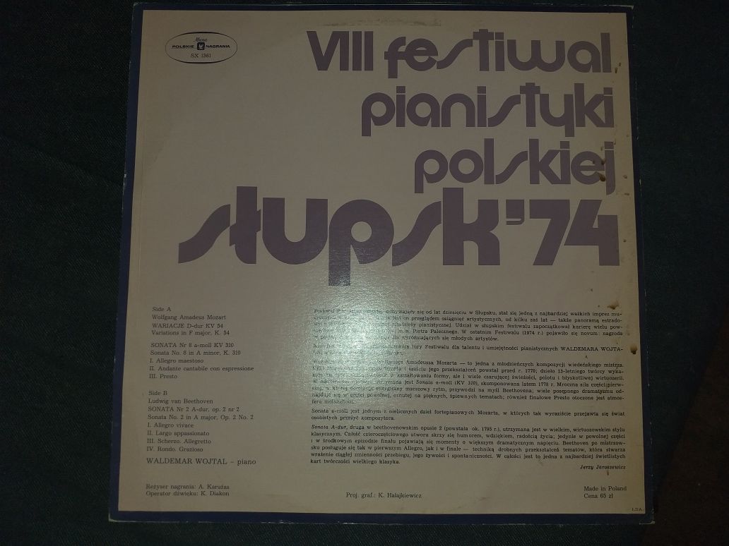 Vinyl VIII Festiwal Słupsk'74 Waldemar Wojtal PN SX 1361