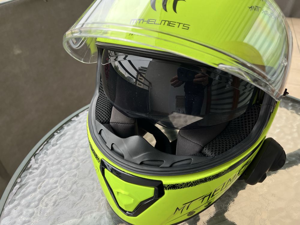 Kask MT Thunder 3 SV Fluo rozm S + interkom Sena SMH5