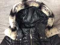 Продам кожаную зимнюю куртку с натуральным мехом