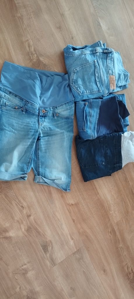Spodnie ciążowe roz.M jak nowe używane 3 sztuki długie 1 krótkie H&M
