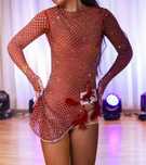 strój sukienka do tańca latino damska z cyrkoniami ballroom taniec
