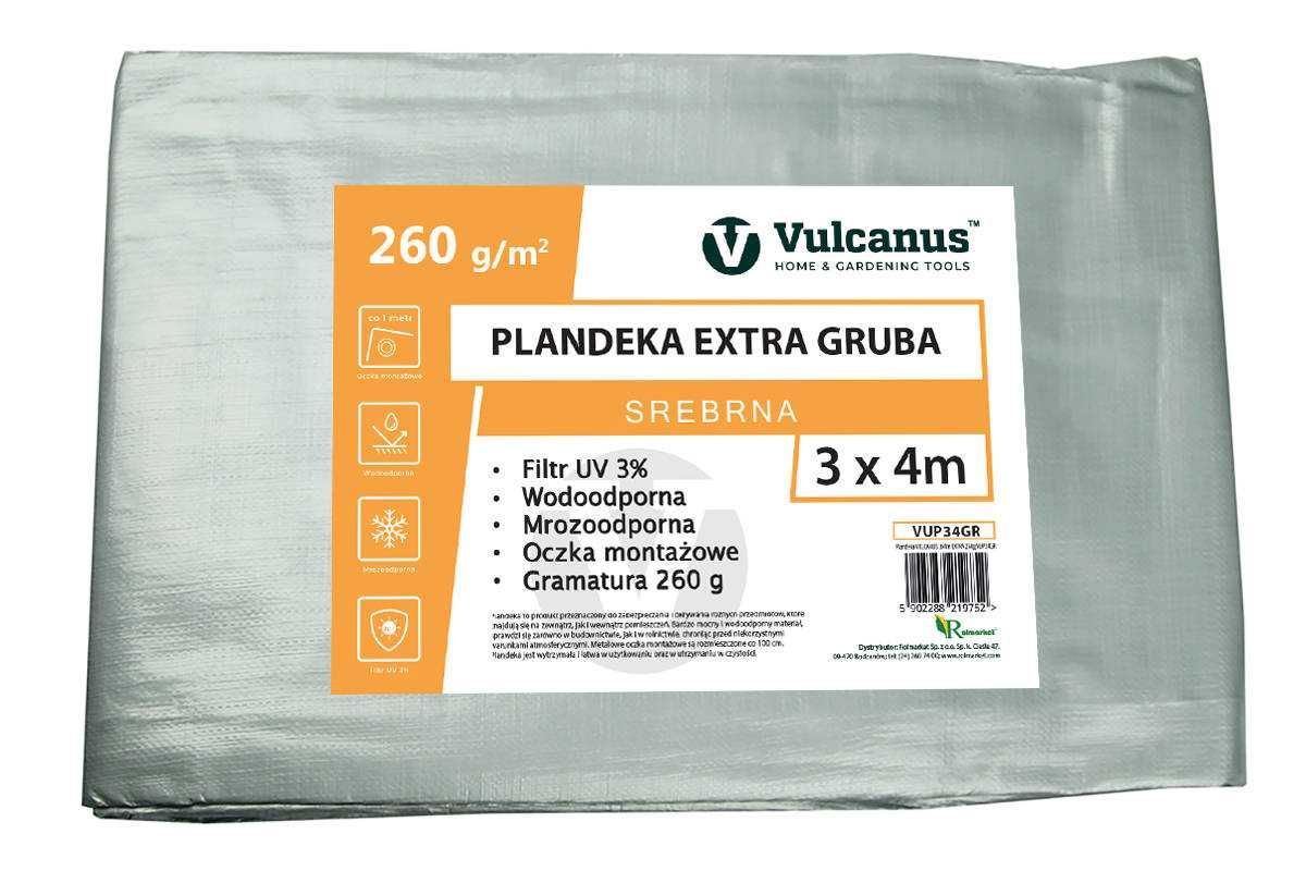 Plandeka 260g płachta Gruba 3x4 m MROZOODPORNA UV WODOODPORNA