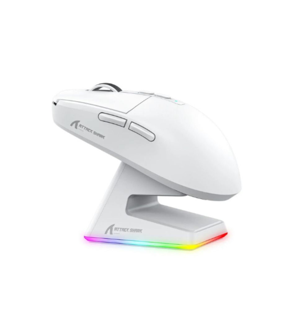 Мишка Attack Shark X6 PAW3395 WHITE з док-станцією / 26000 DPI