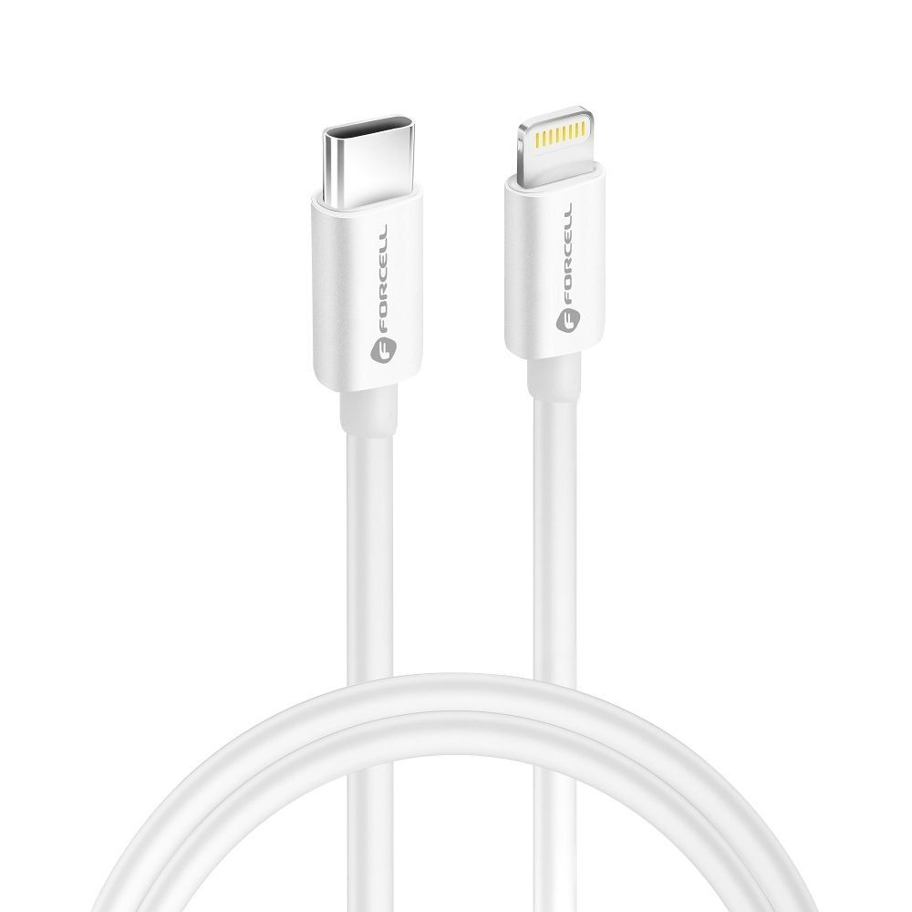 FORCELL F-ENERGY C901 kabel Typ C do Lightning MFi PD 3A 30W 1 m biały