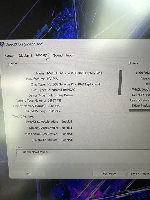 Acer Predator Helios 14-14.5 16GB 1TB SSD RTX4070 Intel Core Ultra 7