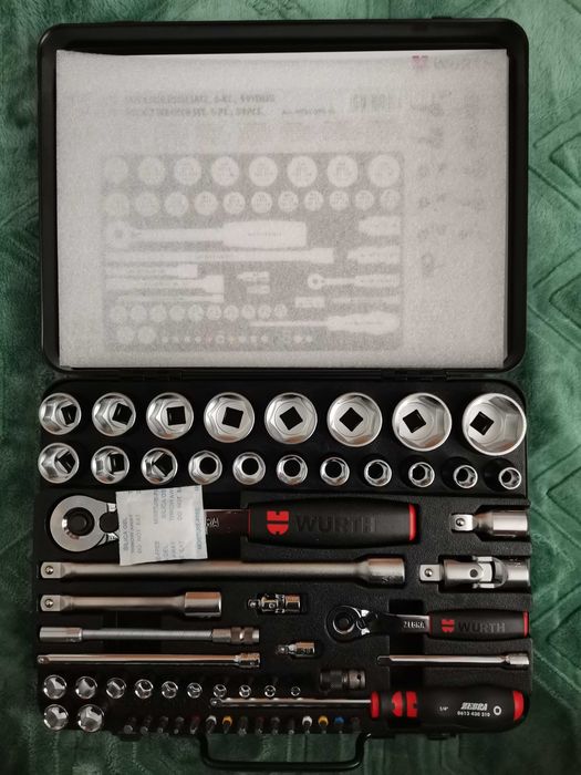 WURTH !!! Zestaw kluczy nasadowych 1/2 i 1/4 cala 59 el.