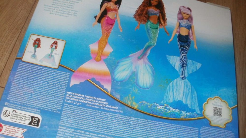 LALKI z BAJKI DISNEY mała syrenka ARIELKA zestaw 3 LALEK