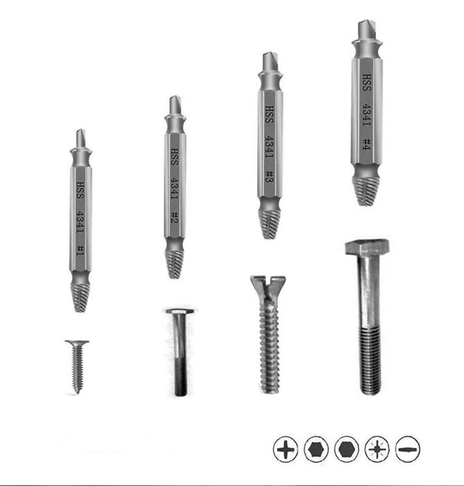 Kit de 6 Acessórios/Brocas Extratores de Parafusos (NOVO)