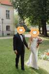 Suknia ślubna koronkowa rybka tren odkryte plecy + welon dlugi+krótki