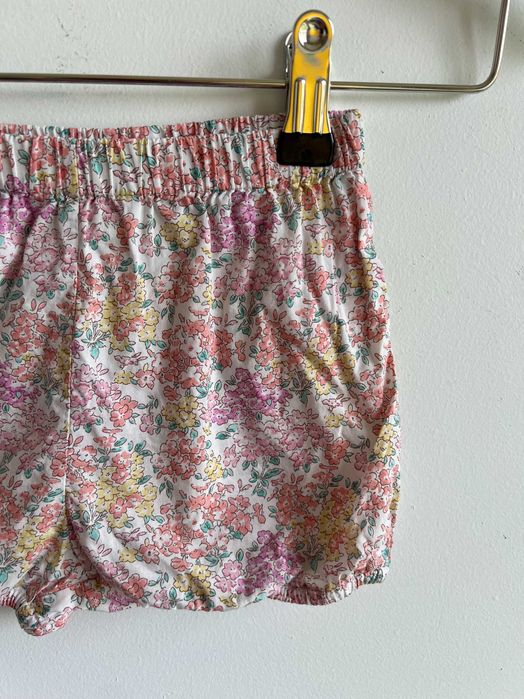 PoppyRose szorty krótkie spodenki bloomersy kwiaty bawełna 74