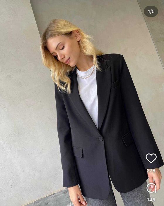 Класичний жіночий чорний піджак Maristore, розмір M