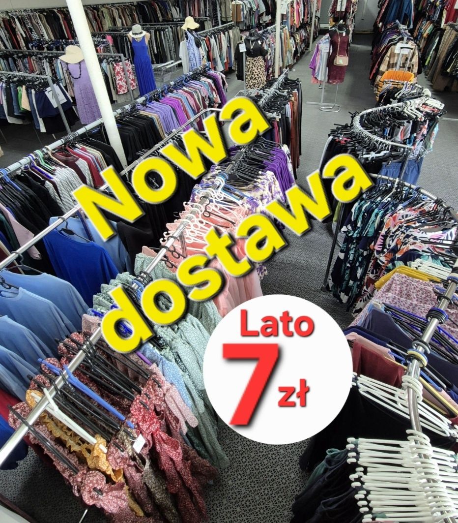 Nowa dostawa odzież używana Lato 7 zł sklep Godziesze ul. Kaliska 9