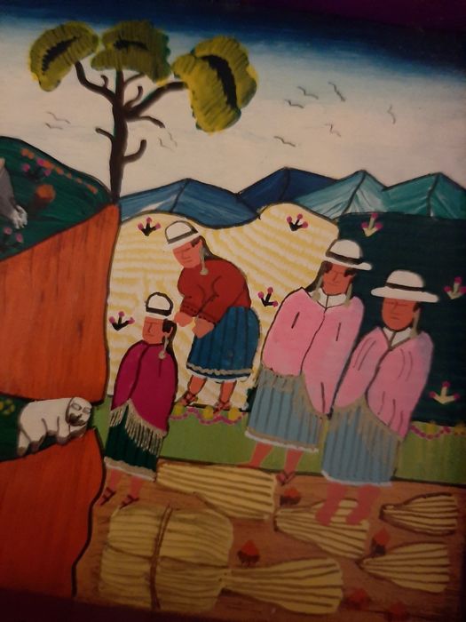 Quadro Arte Popular do Equador Tigua CAYO