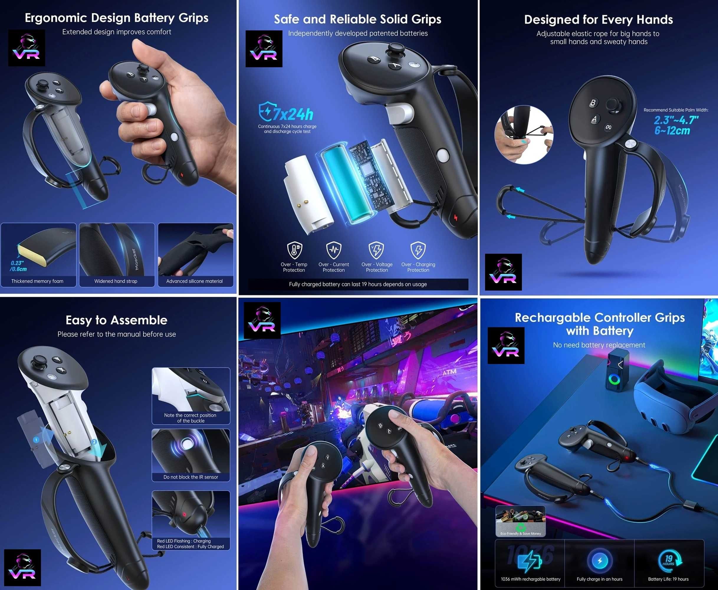Meta Quest 3 (3S) чохли контролерів Battery Controllers Grips Oculus