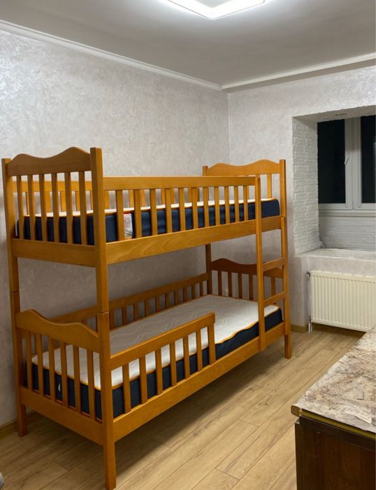 Двоповерхове дерев’яне дитяче ліжко 90×200 см