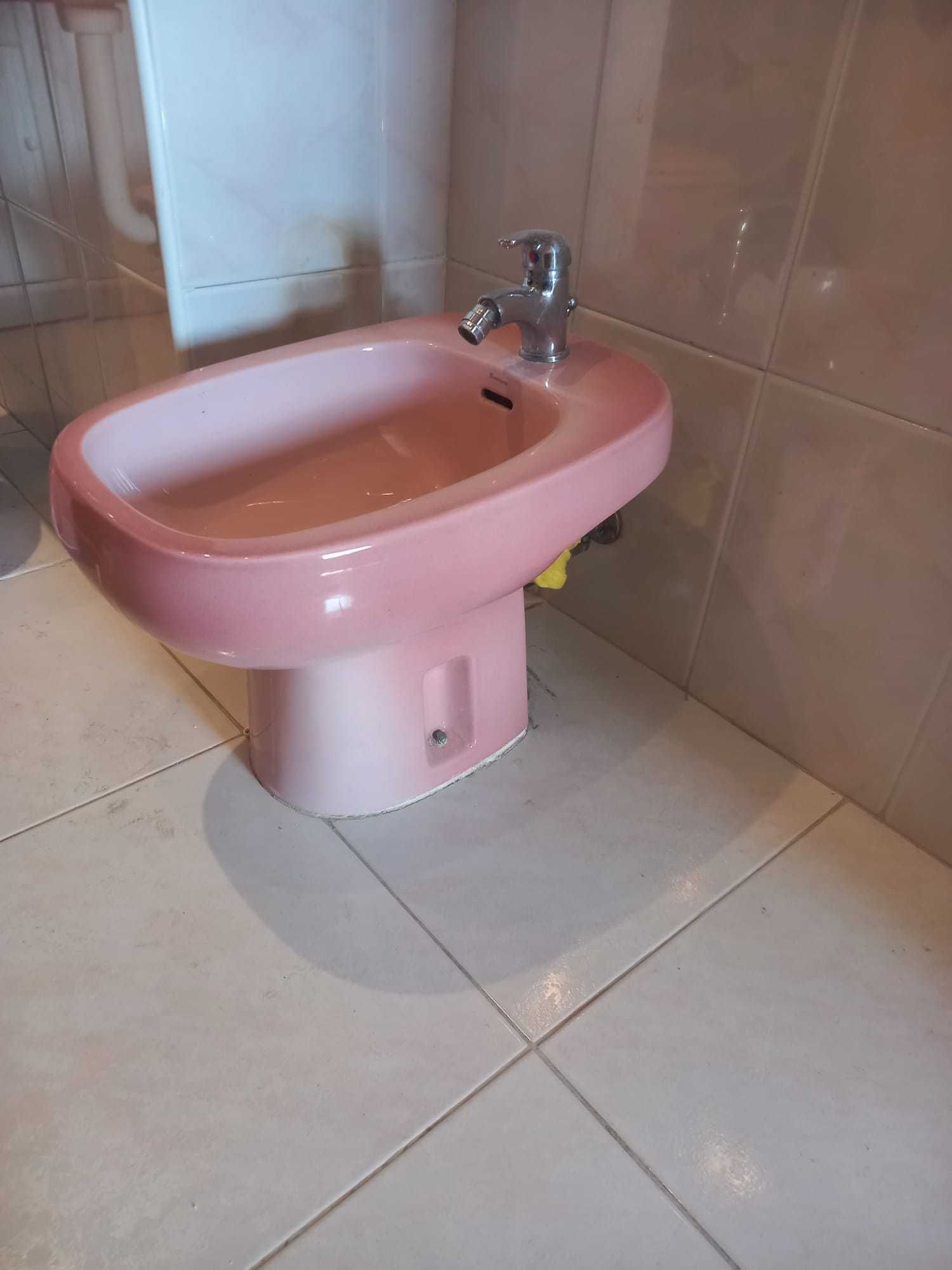 loiças wc rosa e branca