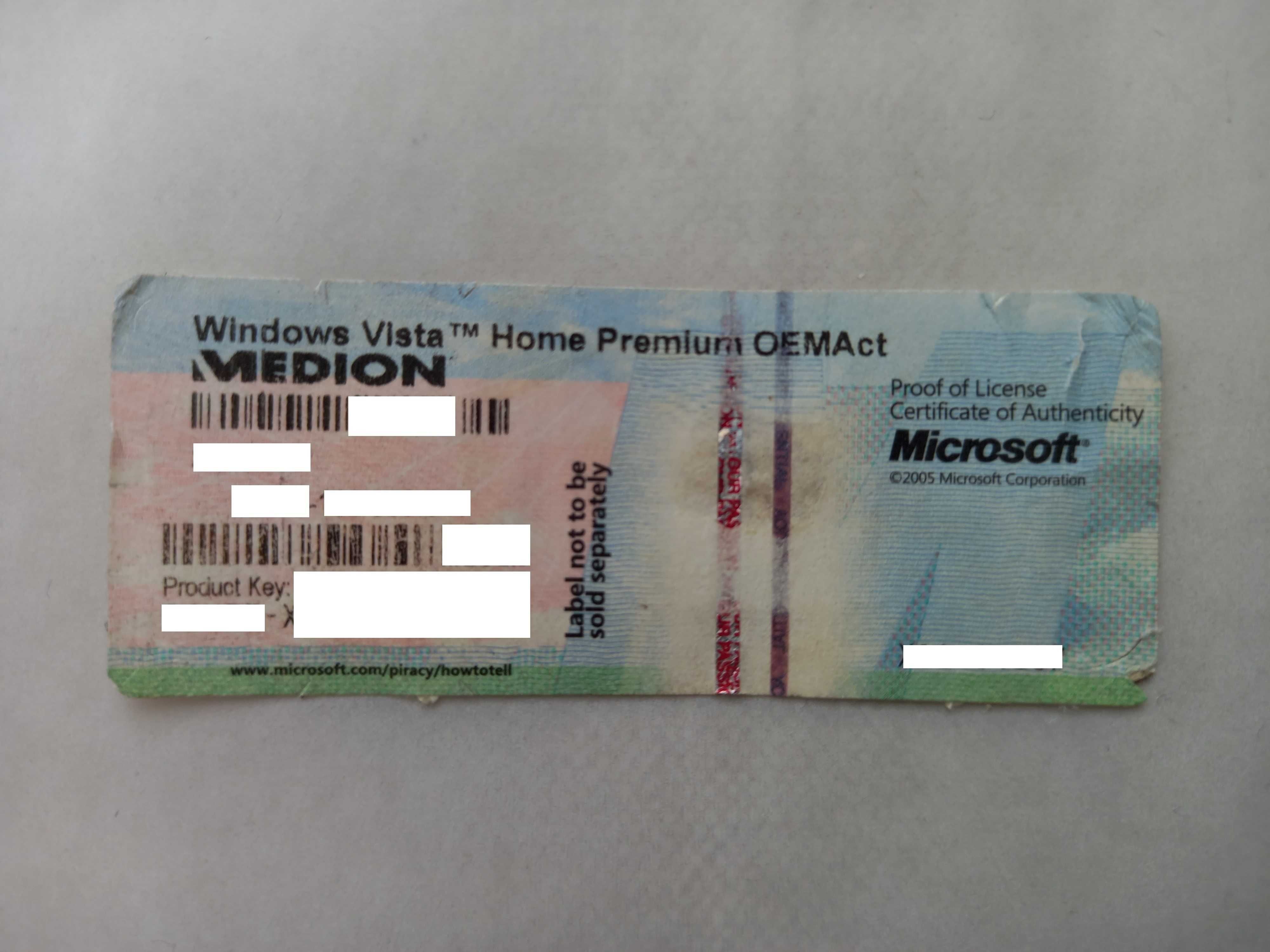 Windows Vista Home Premium Naklejka Kay: