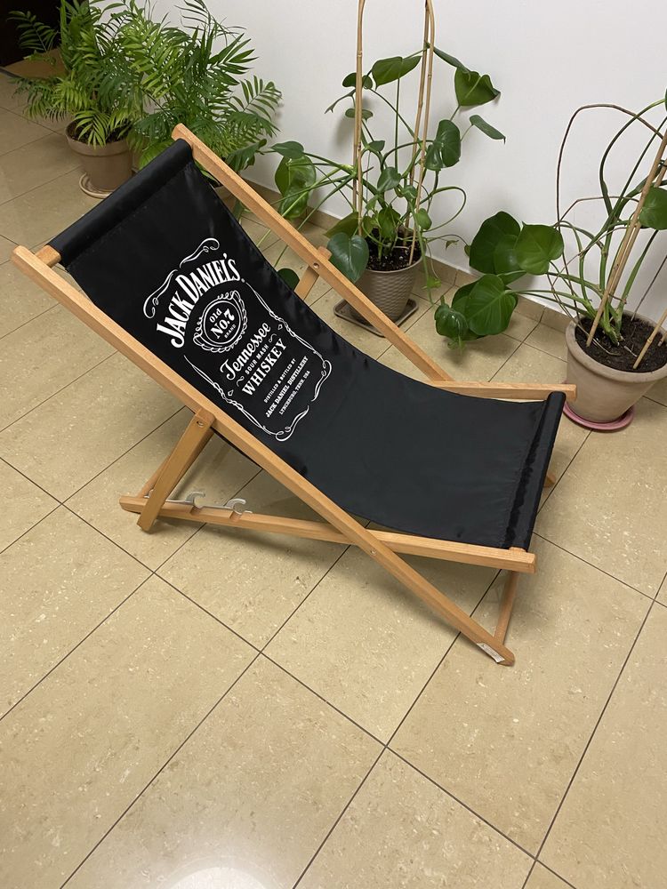 Leżak Jack Daniels whiskey nowy no.7 Daniel’s plażowy ogrodowy