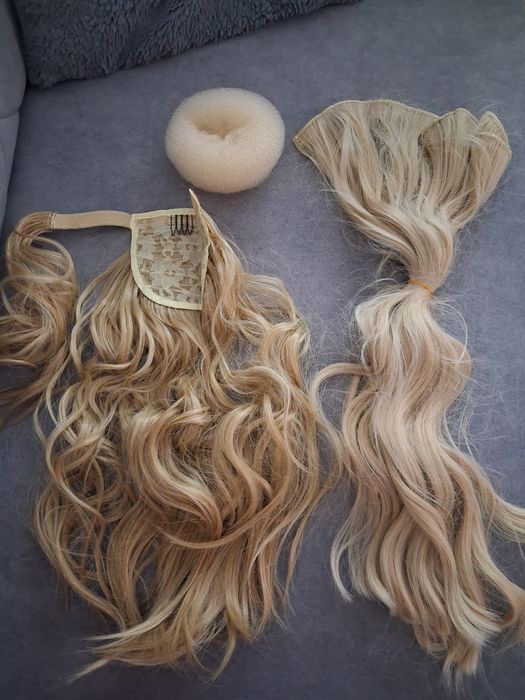 Zestaw do włosów doczepy peruka wypełniacz blond