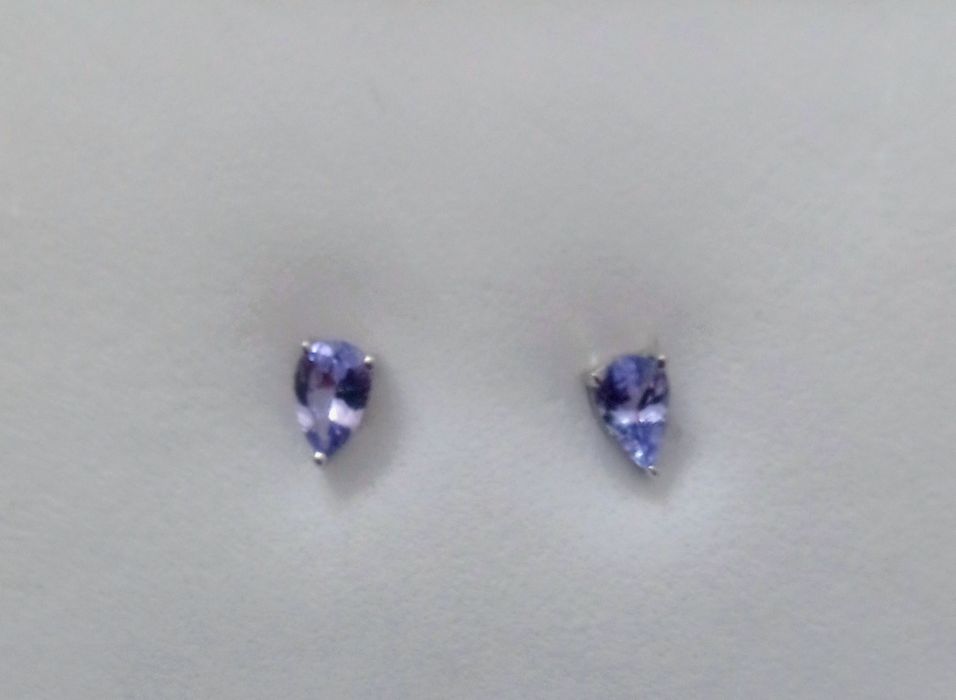 Brincos de Prata com gema semipreciosa Tanzanite