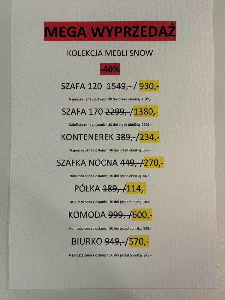 Zestaw mebli SNOW