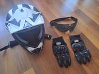 Sprzedam kask motocyklowy+rękawice