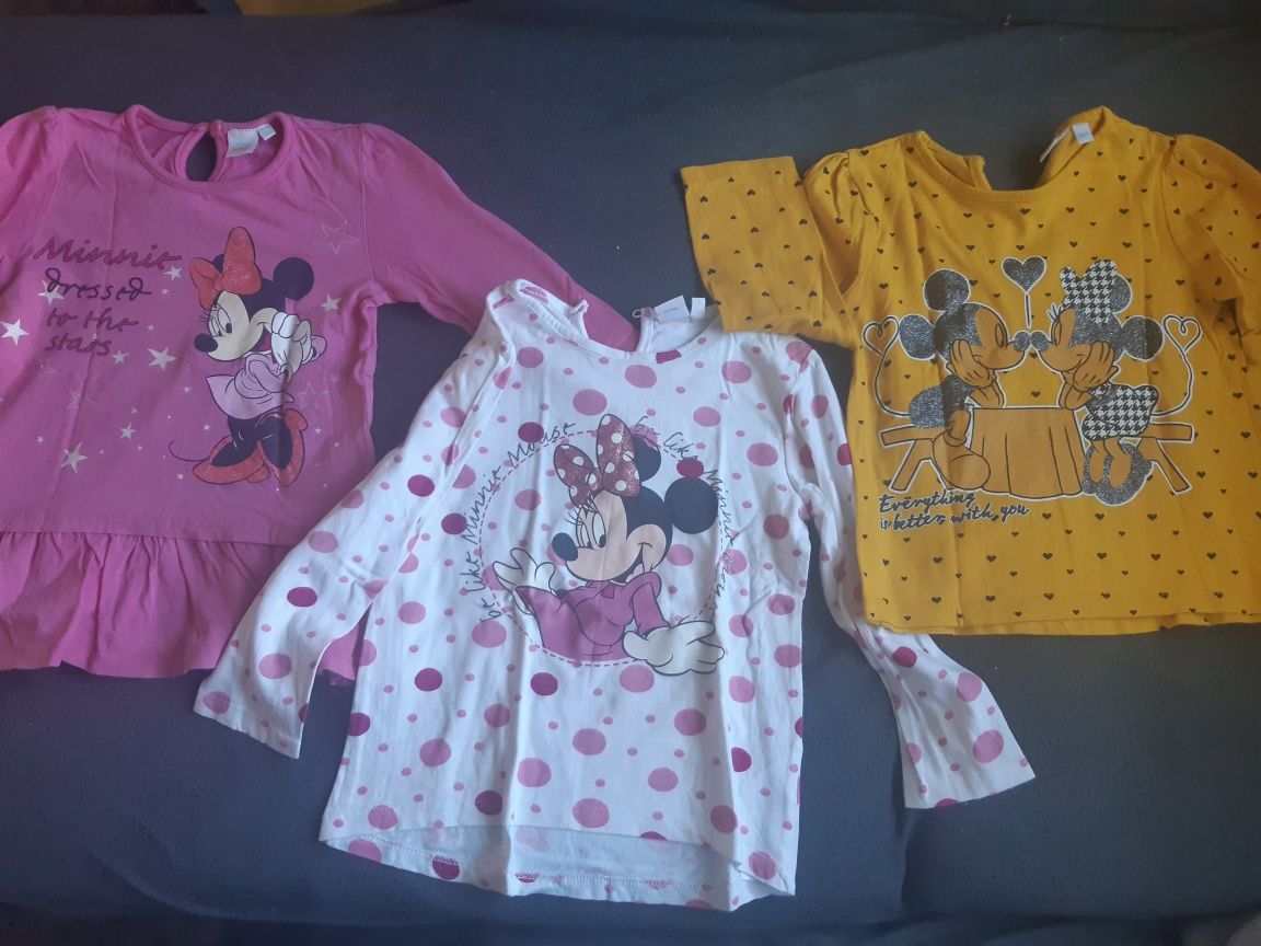 Zestaw bluzeczek Disney Myszka Minnie roz. 98 3 +2 gratis