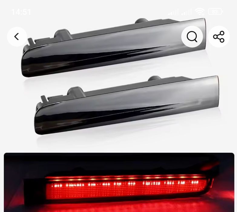 Задній стоп на ляду і розпашонку, відбивач на бампер Т5  VW T5 Caddy.