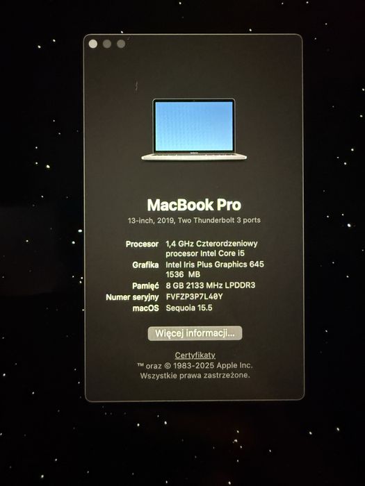 Macbook Pro 2019 13” 128GB