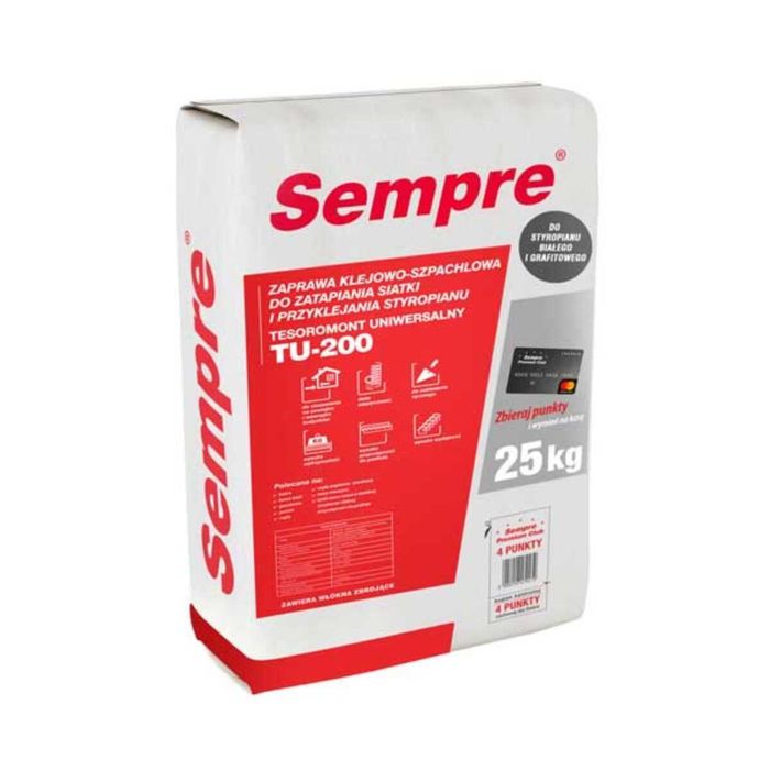 Klej uniwersalny do styropianu i siatki SEMPRE TU-200 biała 25kg