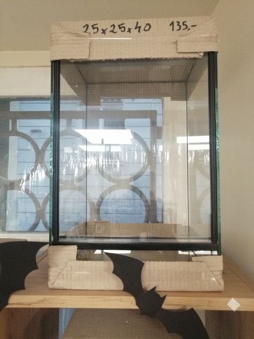 Terrarium nowe, szklane, 25x25x40 gilotyna patyczak gekon wąż ślimak