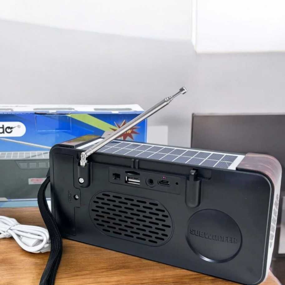 Колонка з Радіоприймачем FM і Bluetooth бездротова із сонячною панеллю