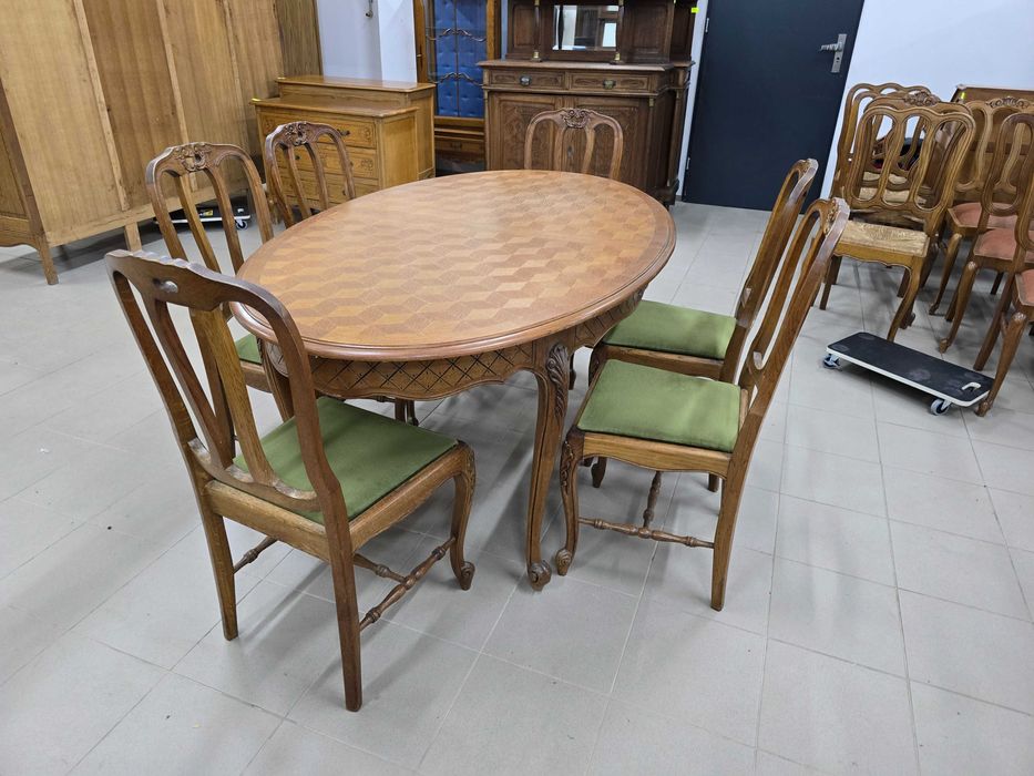 Stół owalny plus 6 krzeseł Ludwik. Transport cały kraj.