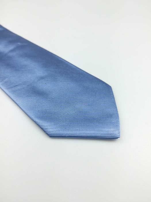 Giorgio Redaelli niebieski jedwabny krawat gładki mpi46