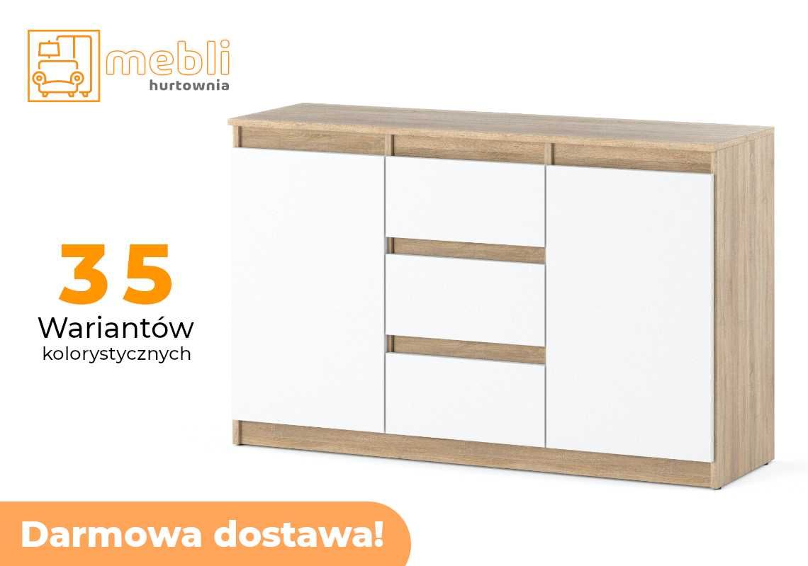 Skandynawska Komoda Agnes Loft 120cm z Szufladami 2D/3SZ Do Salonu