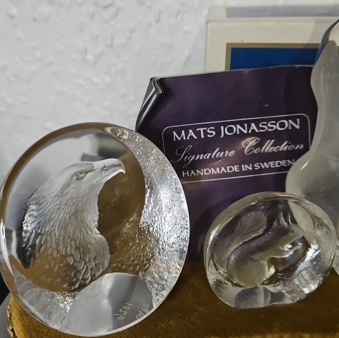 Mats Jonasson лот подписных скульптур пресс-папье, цена за все