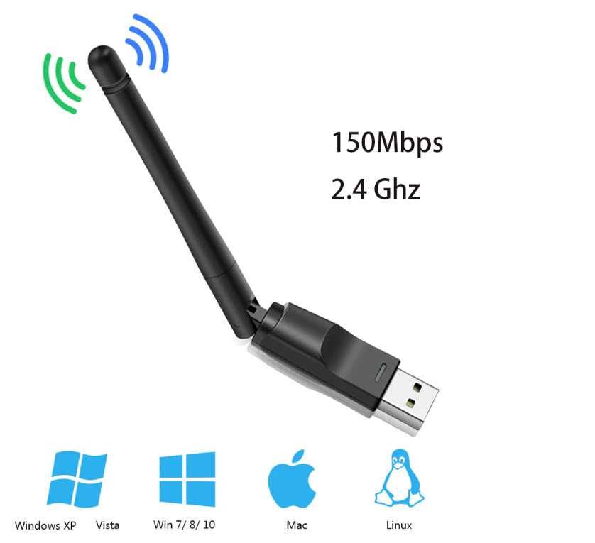 USB Wi-Fi адаптер Ralink RT-5370 для ТВ приставок Т2 ПК 150Mbps 802.11