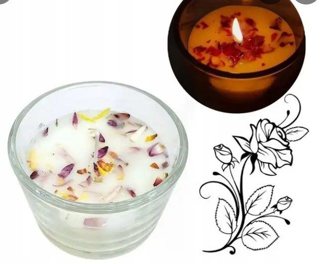 Świeczka sojowa kwiatowa