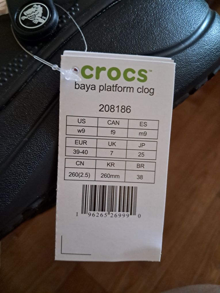 Crocs baya platform clog w9