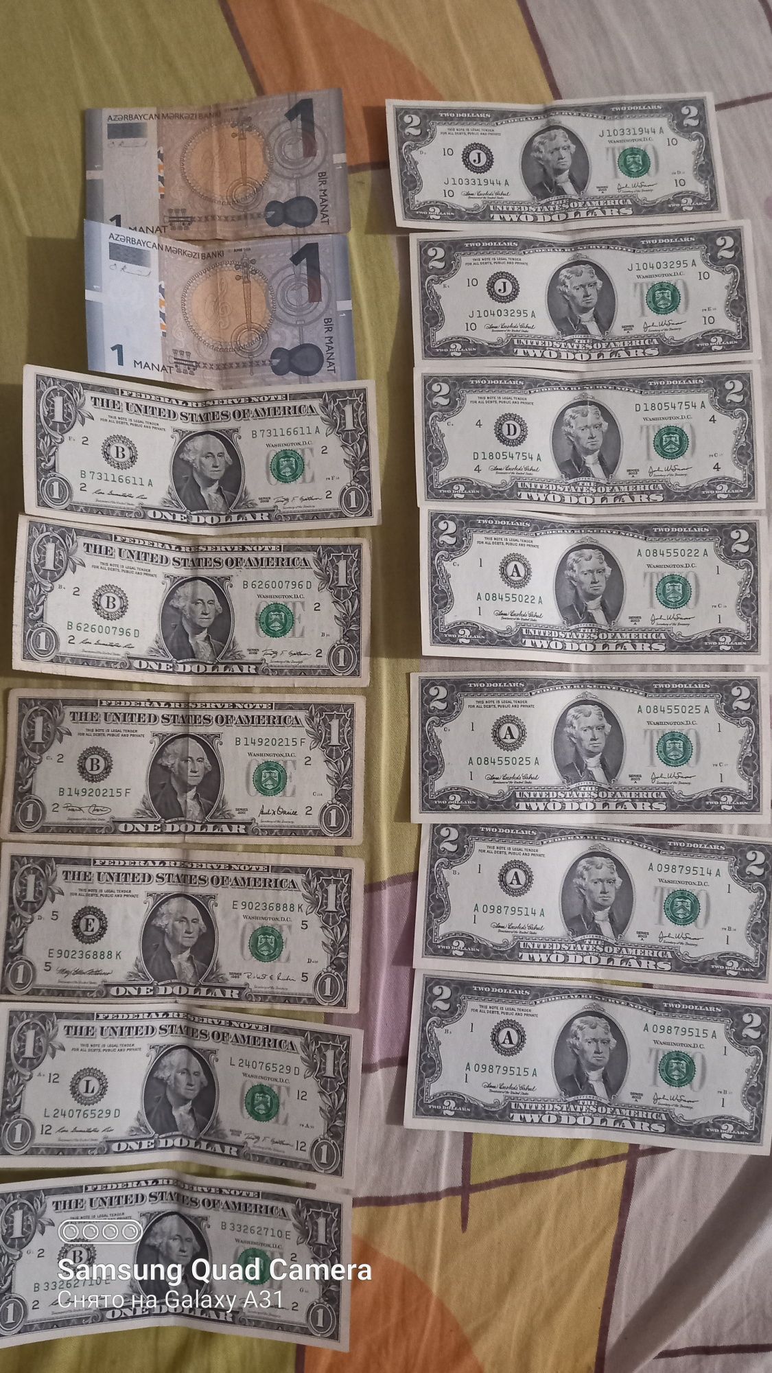 Продам купюры по 1 и 2 доллара