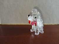 Szklana figurka pies piesek pudel pudełek vintage szkło miniaturka