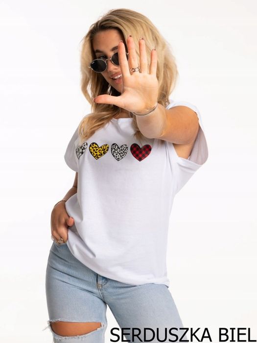 Urocza Wygodna Modna Bluzka T-shirt Dużo Kolorów Rozmiarów