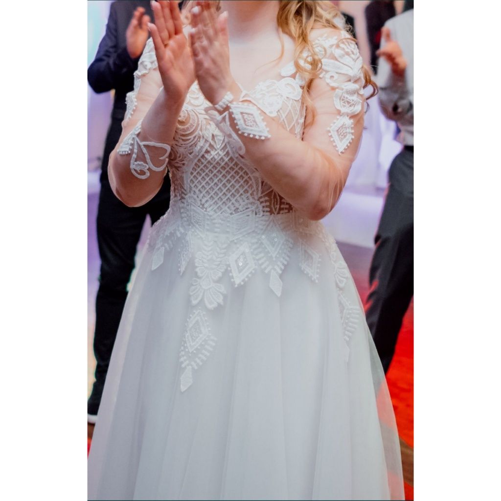 Suknia ślubna Ivory Lorange roz. 38 długi rękaw stan idealny