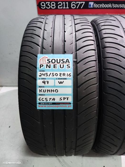 2 pneus semi novos 245-50r16 kumho - oferta dos portes