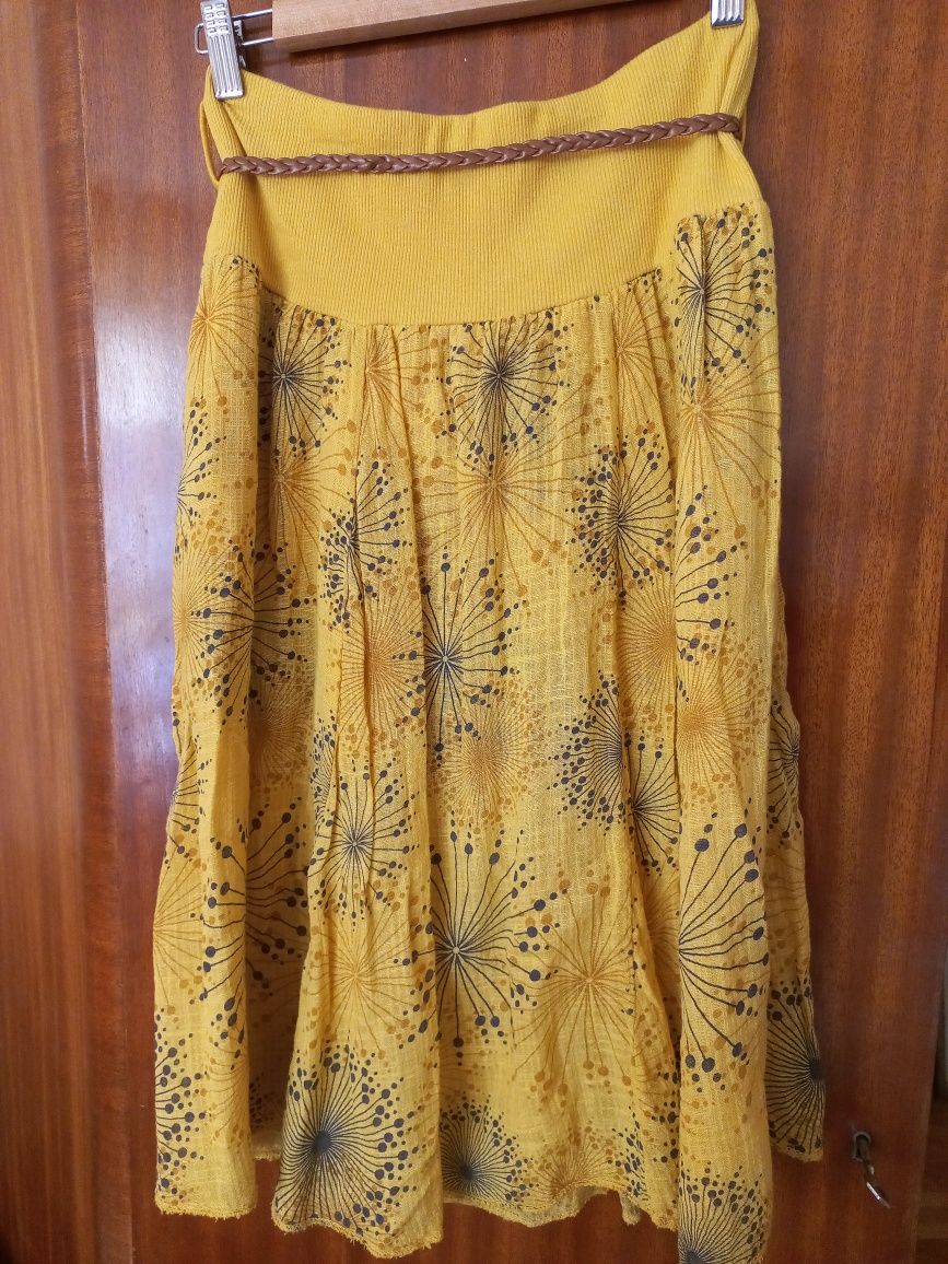 Żółta spódnica z wiskozą