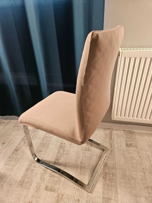 Pokrowce na krzesła elastyczne 4 sztuki beżowe cappuccino komplet
