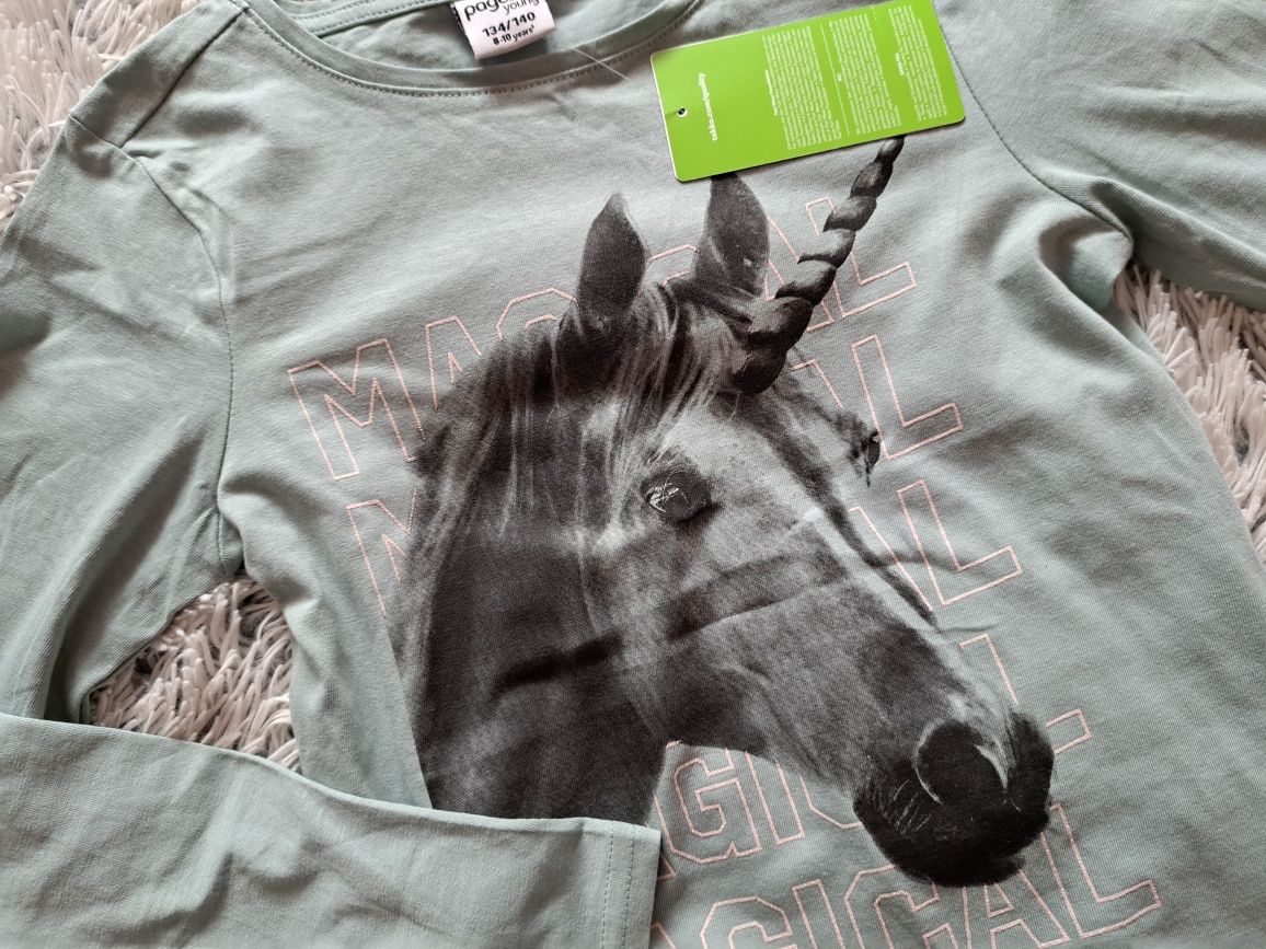 Nowa bluzka z koniem jednorożcem pageone 134/140