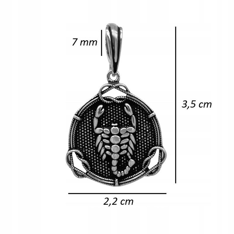 Srebrna Damska Zawieszka Wisiorek Znak Zodiaku Skorpion Srebro 925 Pre